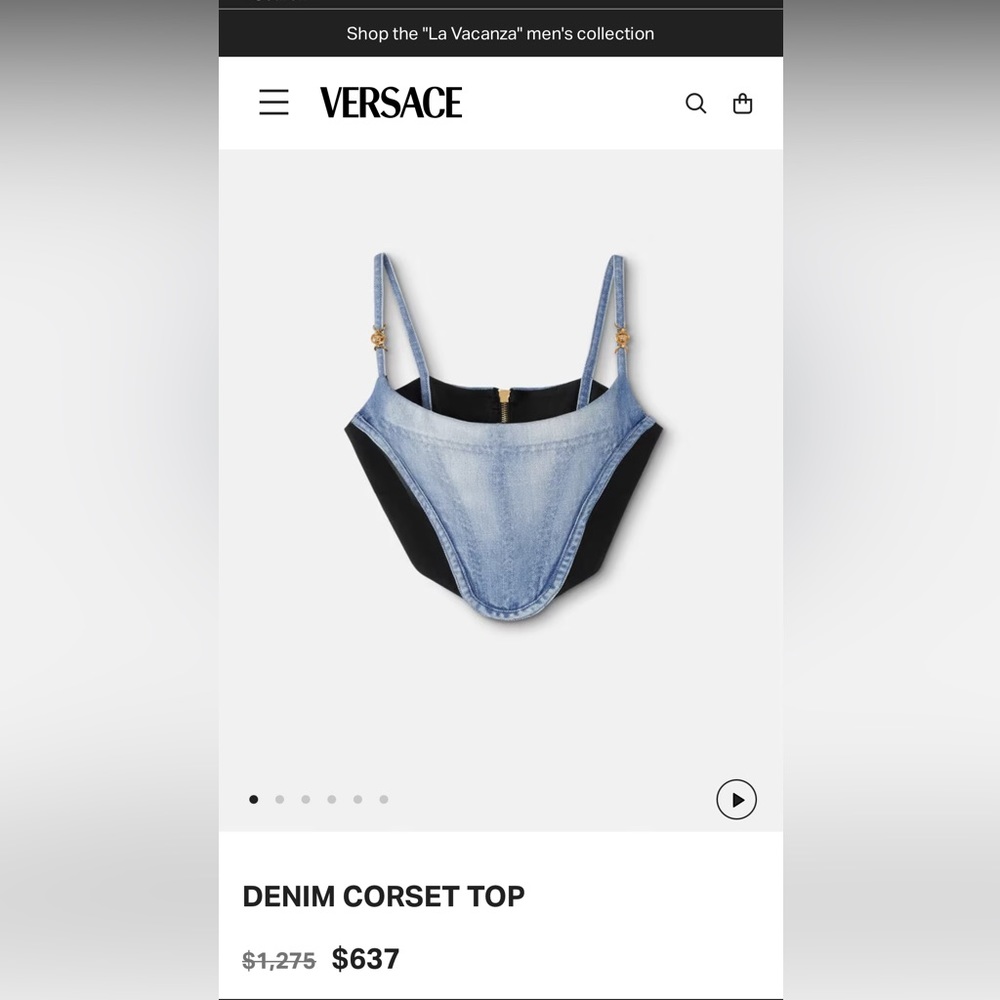 Versace Denim corset top